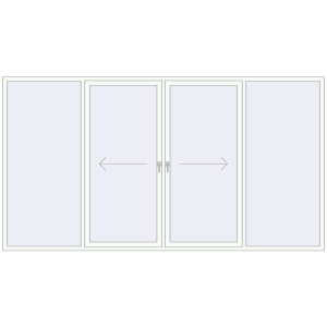 Cumpără Uși glisante de terasă 3700x2000 mm PATIO DOOR REHAU EURO 60 RAL 9016 Traffic white two-sided