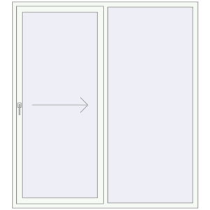 Cumpără Uși glisante de terasă 1800x2030 mm PATIO DOOR REHAU EURO 60 RAL 9016 Traffic white two-sided