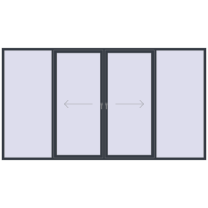 Cumpără Uși glisante de terasă 4000x2200 mm PATIO DOOR REHAU EURO 60 ANTHRACITE_GREY_STRUKTURAL two-sided