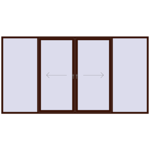 Cumpără Uși glisante de terasă 4000x2100 mm PATIO DOOR REHAU BRILLANT DESIGN BLACK_CHERRY two-sided