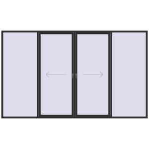 Cumpără Uși glisante de terasă 4000x2400 mm PATIO DOOR REHAU SYNEGO ANTHRACITE_GREY_GLATT two-sided