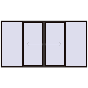 Cumpără Uși glisante de terasă 3700x2000 mm PATIO DOOR REHAU EURO 60 BLACK_BROWN two-sided