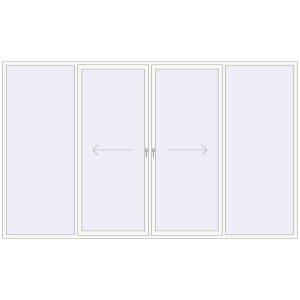 Cumpără Uși glisante de terasă 4000x2400 mm PATIO DOOR REHAU SYNEGO RAL 9016 Traffic white two-sided