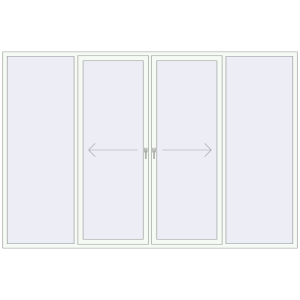 Cumpără Uși glisante de terasă 3300x2200 mm PATIO DOOR REHAU BRILLANT DESIGN RAL 9016 Traffic white two-sided