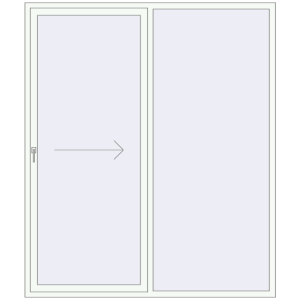 Cumpără Uși glisante de terasă 1950x2350 mm PATIO DOOR REHAU SYNEGO RAL 9016 Traffic white two-sided