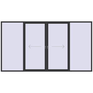 Cumpără Uși glisante de terasă 4000x2200 mm PATIO DOOR REHAU EURO 60 ANTHRACITE_GREY_GLATT two-sided