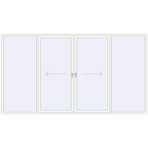 Cumpără Uși glisante de terasă 4000x2200 mm PATIO DOOR REHAU EURO 60 RAL 9016 Traffic white two-sided
