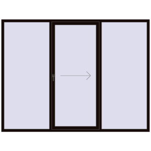 ușă de terasă 2700x2047 - REHAU SYNEGO MD . Vedere din interior Cumpără Uși glisante de terasă 2700x2047 mm PATIO DOOR REHAU SYNEGO BLACK_BROWN two-sided