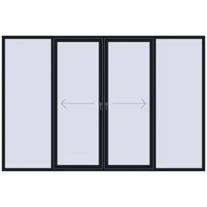 ușă de terasă 3300x2200 - REHAU EURO-DESIGN 60 . Vedere din interior Cumpără Uși glisante de terasă 3300x2200 mm PATIO DOOR REHAU EURO 60 BLACK_COOL_110L-2 two-sided