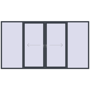 Cumpără Uși glisante de terasă 3700x2000 mm PATIO DOOR REHAU EURO 60 ANTHRACITE_GREY_STRUKTURAL two-sided