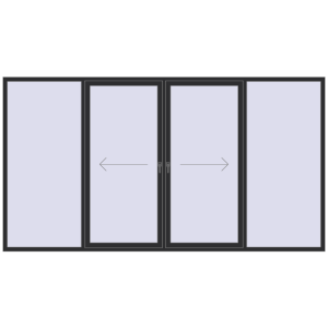 Cumpără Uși glisante de terasă 3700x2000 mm PATIO DOOR REHAU EURO 60 ANTHRACITE_GREY_GLATT two-sided