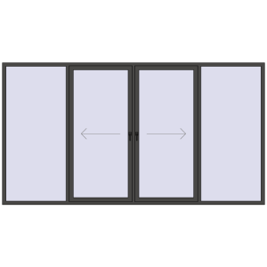 Cumpără Uși glisante de terasă 3700x2000 mm PATIO DOOR REHAU EURO 60 BASALT_GREY two-sided