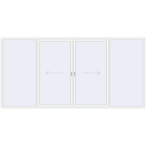 Cumpără Uși glisante de terasă 4500x2200 mm PATIO DOOR REHAU EURO 60 RAL 9016 Traffic white two-sided