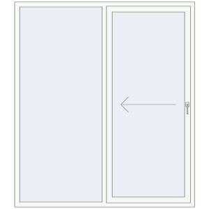 Cumpără Uși glisante de terasă 1800x2050 mm PATIO DOOR REHAU SYNEGO RAL 9016 Traffic white two-sided