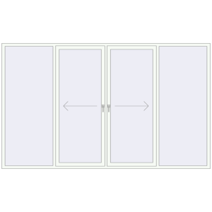 Cumpără Uși glisante de terasă 3400x2050 mm PATIO DOOR REHAU EURO 60 RAL 9016 Traffic white two-sided