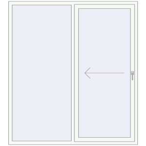 Cumpără Uși glisante de terasă 1750x2000 mm PATIO DOOR REHAU EURO 60 RAL 9016 Traffic white two-sided