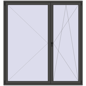 Cumpără Uși de balcon 2150x2300 mm BALCONY DOOR REHAU SYNEGO BASALT_GREY two-sided