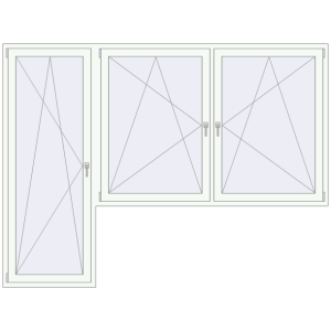 Cumpără Uși de balcon 2800x2100 mm BALCONY DOOR REHAU SYNEGO RAL 9016 Traffic white two-sided