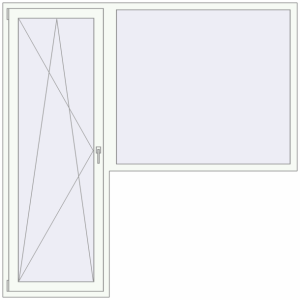 Cumpără Uși de balcon 2100x2100 mm BALCONY DOOR REHAU EURO 60 RAL 9016 Traffic white two-sided
