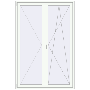 Cumpără Uși de balcon 1400x2100 mm BALCONY DOOR REHAU EURO 60 RAL 9016 Traffic white two-sided