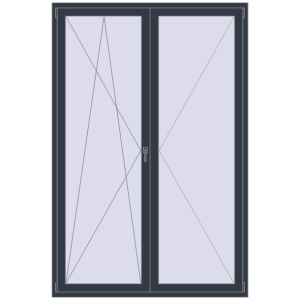 Cumpără Uși de balcon 1600x2400 mm BALCONY DOOR REHAU SYNEGO ANTHRACITE_GREY_STRUKTURAL two-sided