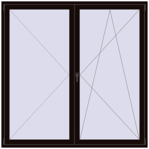 Cumpără Uși de balcon 2000x2000 mm BALCONY DOOR REHAU EURO 60 BLACK_BROWN two-sided