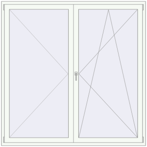 Cumpără Uși de balcon 2000x2000 mm BALCONY DOOR REHAU EURO 60 RAL 9016 Traffic white two-sided