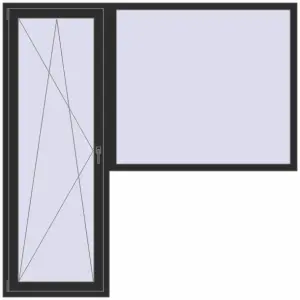 usa de balcon 2100x2100 - REHAU EURO-DESIGN 60 . Vedere din interior Cumpără Uși de balcon 2100x2100 mm BALCONY DOOR REHAU EURO 60 BLACK_STRUCTURAL two-sided