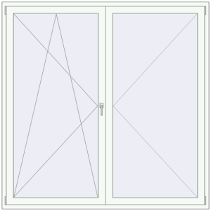 Cumpără Uși de balcon 2000x2000 mm BALCONY DOOR REHAU SYNEGO RAL 9016 Traffic white two-sided