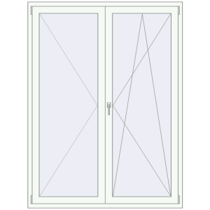 Cumpără Uși de balcon 1500x2000 mm BALCONY DOOR REHAU SYNEGO RAL 9016 Traffic white two-sided