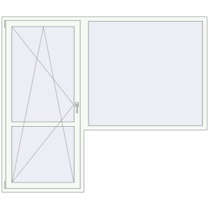 Cumpără Uși de balcon 2300x1967 mm BALCONY DOOR REHAU EURO 70 RAL 9016 Traffic white two-sided