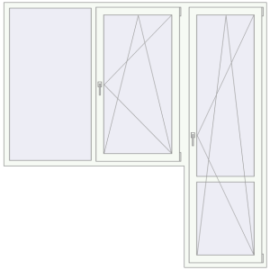 Cumpără Uși de balcon 2330x2350 mm BALCONY DOOR REHAU EURO 70 RAL 9016 Traffic white two-sided