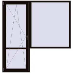 Cumpără Uși de balcon 2000x2100 mm BALCONY DOOR REHAU EURO 60 BLACK_BROWN two-sided