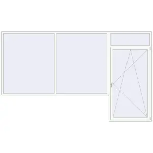 Cumpără Uși de balcon 4000x2400 mm BALCONY DOOR REHAU SYNEGO RAL 9016 Traffic white two-sided