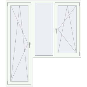Cumpără Uși de balcon 1760x2000 mm BALCONY DOOR REHAU EURO 70 RAL 9016 Traffic white two-sided