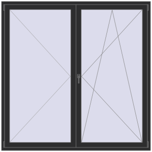 Cumpără Uși de balcon 2000x2000 mm BALCONY DOOR REHAU EURO 60 BLACK_STRUCTURAL two-sided