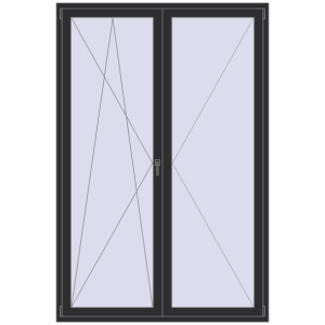 Cumpără Uși de balcon 1600x2400 mm BALCONY DOOR REHAU SYNEGO ANTHRACITE_GREY_GLATT two-sided