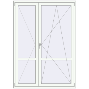Cumpără Uși de balcon 1500x2100 mm BALCONY DOOR REHAU EURO 70 RAL 9016 Traffic white two-sided