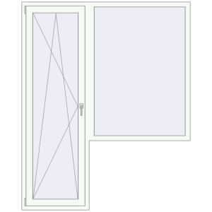 Cumpără Uși de balcon 1700x2100 mm BALCONY DOOR REHAU SYNEGO RAL 9016 Traffic white two-sided