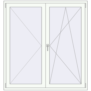 Cumpără Uși de balcon 1500x1600 mm BALCONY DOOR REHAU SYNEGO RAL 9016 Traffic white two-sided