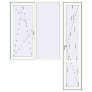 Cumpără Uși de balcon 1900x2320 mm BALCONY DOOR REHAU EURO 60 RAL 9016 Traffic white two-sided