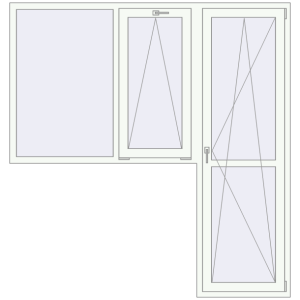 Cumpără Uși de balcon 2100x2200 mm BALCONY DOOR REHAU EURO 60 RAL 9016 Traffic white two-sided