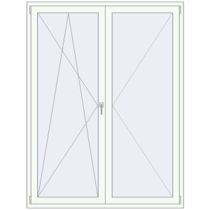 Cumpără Uși de balcon 1600x2100 mm BALCONY DOOR REHAU EURO 60 RAL 9016 Traffic white two-sided