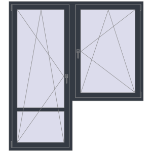 Cumpără Uși de balcon 1800x2000 mm BALCONY DOOR REHAU SYNEGO ANTHRACITE_GREY_STRUKTURAL two-sided