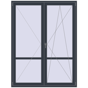 Cumpără Uși de balcon 1600x2100 mm BALCONY DOOR REHAU SYNEGO ANTHRACITE_GREY_STRUKTURAL two-sided