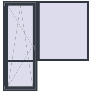 Cumpără Uși de balcon 2000x2100 mm BALCONY DOOR REHAU EURO 60 ANTHRACITE_GREY_STRUKTURAL two-sided