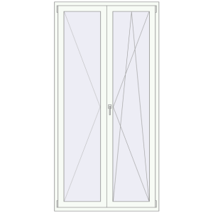 Cumpără Uși de balcon 1200x2400 mm BALCONY DOOR REHAU EURO 60 RAL 9016 Traffic white two-sided
