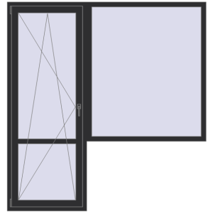 Cumpără Uși de balcon 2000x2100 mm BALCONY DOOR REHAU EURO 60 ANTHRACITE_GREY_GLATT two-sided