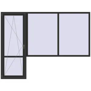 Cumpără Uși de balcon 2800x2100 mm BALCONY DOOR REHAU SYNEGO BLACK_STRUCTURAL two-sided