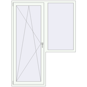 Cumpără Uși de balcon 1500x2000 mm BALCONY DOOR REHAU EURO 70 RAL 9016 Traffic white two-sided